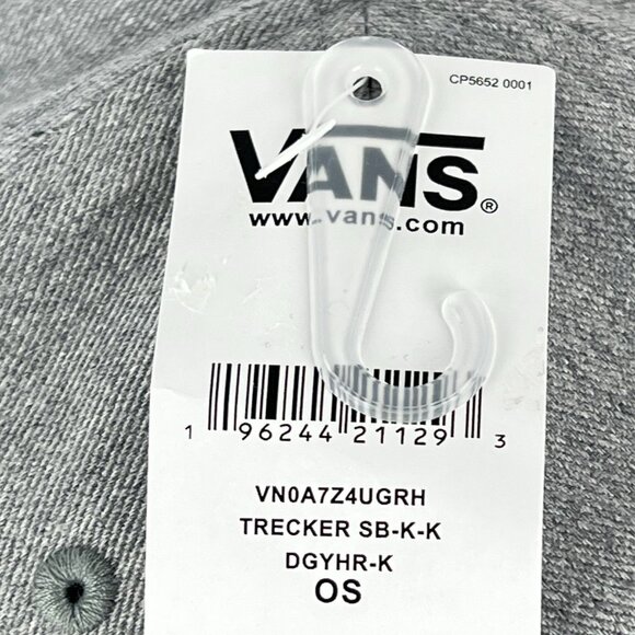 Vans Off The Wall Men's Trecker Gray Adjustable Snapback Trucker Hat NWT One Sz - Picture 6 of 6
